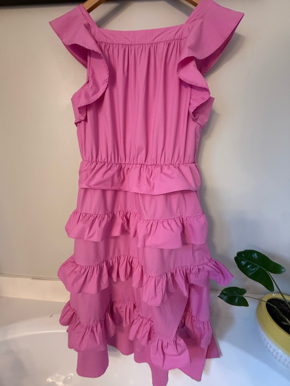 Rachel Parcell by Anthropologie Cotton Tiered Ruffle Midi Sundress Orchid Pink - Picture 5 of 11